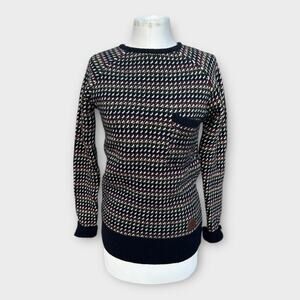 Barbour 100% Lambswool Patterned Sweater Women's Size 10 Cozycore Preppy Cabin